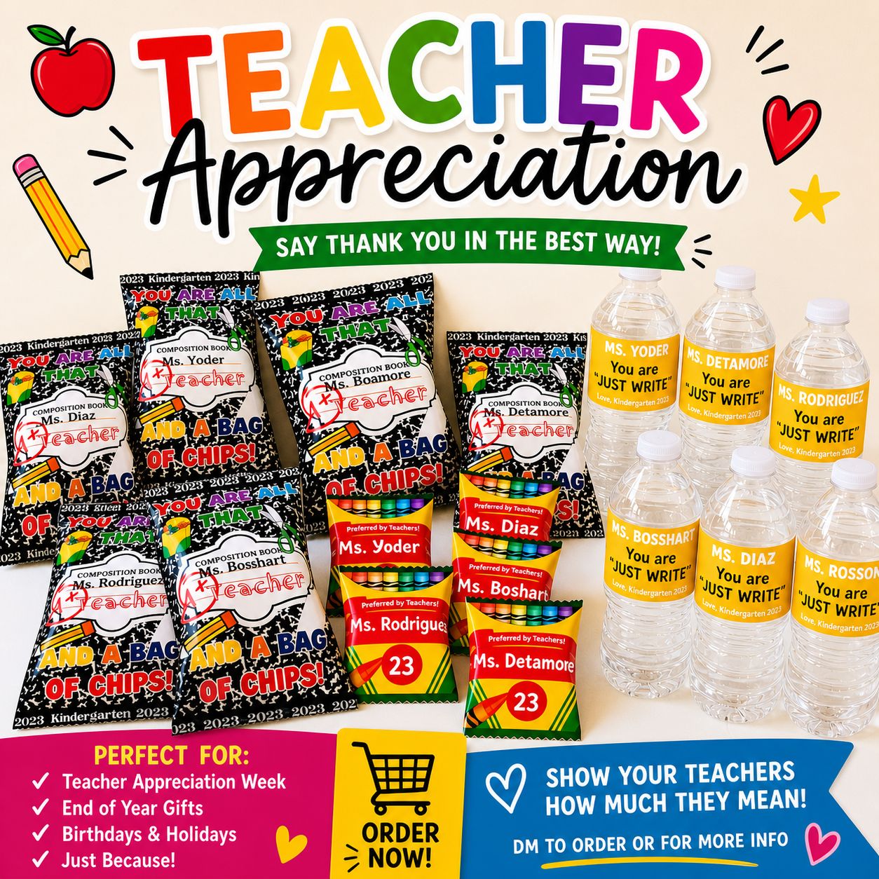 Custom Party Favor Set – Personalized Chip Bags, Water Bottles & Snacks